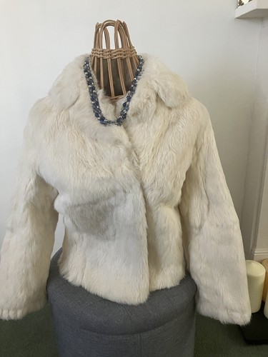Vintage cream rabbit jacket - cream,