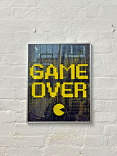 Retro Pac-Man “Game Over” Framed Poster Print – 1980s Arcade Style Art