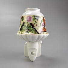 Floral & Butterfly Led Night Light Ceramic Plug In