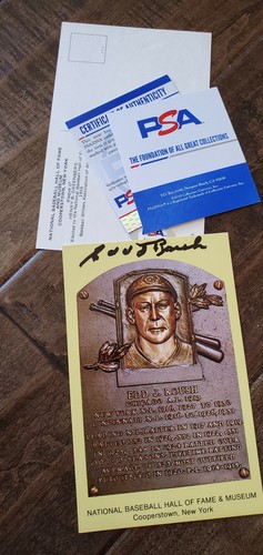 Edd roush signed - of, fame