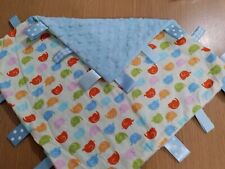 35cm Baby Blue Dimple/Lemon Elephant Taggy Comforter/Blanket