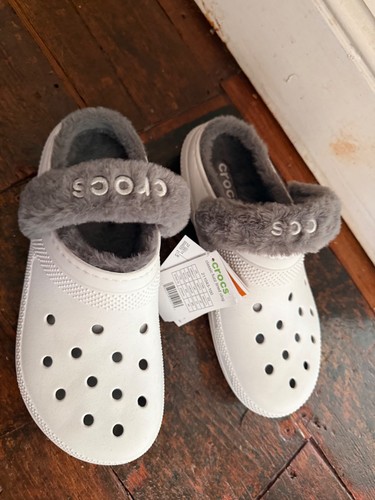 Crocs white with fur - white, lined