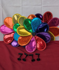 4Pcs Colorful Garden Windmill, 30cm Rainbow Sparkly  Spinners for Garden