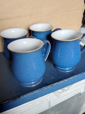 Four Blue Denby Craftsman Coffee Mugs