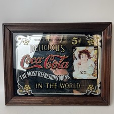 Vintage Repro Coca Cola Advertising Pub Mirror Man Cave Shed Bar Decor
