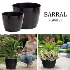 Plastic plant barrel planter - plastic,