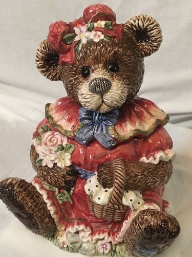 Vintage teddy bear cookie jar - vintage,