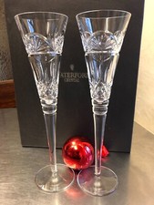 Waterford Lead Crystal Lismore X2 Champagne Flutes 28cm Tall SeeDetails