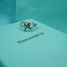 Tiffany & Co Paloma Picasso XO Wave Ring Size O1/2 Sterling Silver 925 Authentic