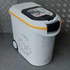 Curver Petlite Silhouette 12kg 35L Dry Dog Food Container W/Scoop White UK 