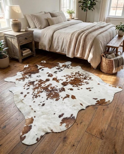 Genuine brown white - &, cowhide