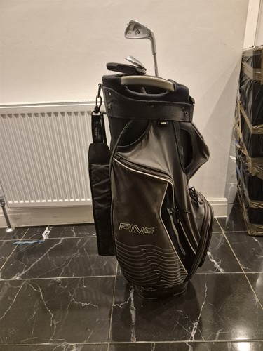Ping golf bag - clubs, and