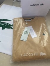 New  LACOSTE Men's Beige Logo Sweatshirt/Jumper Size XL : Lacoste 6   New & Tags