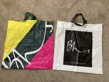 2x BHS Plastic Carrier Bags British Home Stores Vintage, Collectable