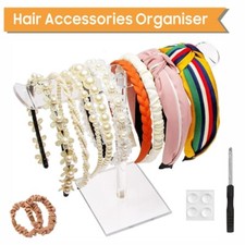 Acrylic Headband Holder Storage Rack Hairband Display Stand for Bracelet Clear