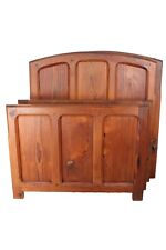 Pair Antique Arts Crafts Pitch Pine Single Beds Vintage Bedsteads Vono Bedframes