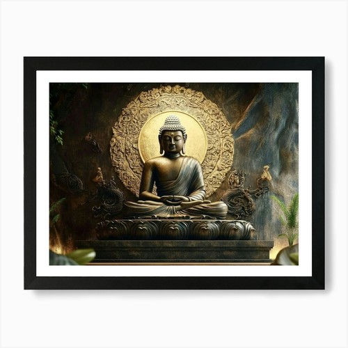Buddha art print framed - 19,