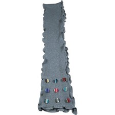 Nicky Thomson Scarf Women's Grey Lambswool Angora Ruffle Multicolour Spots NWOT