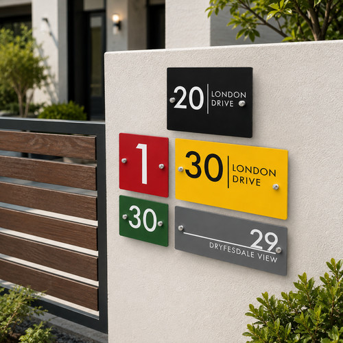 House door number sign - house,