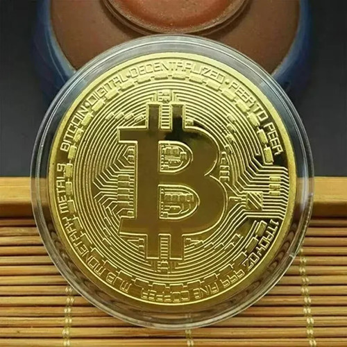 Gold plated bitcoin - plated,