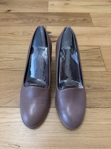 Camper leather block heel shoe - block,