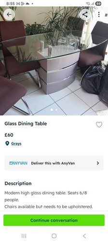 Stylish glass dining table - dining,
