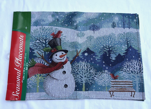 Tapestry snowman placemats - tapestry, set