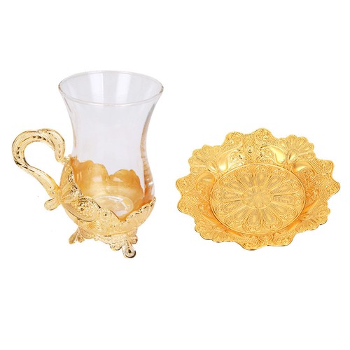 Zinc alloy glass cup saucer - zinc,