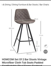 HOMCOM SET OF 2 BAR STOOLS VINTAGE /new