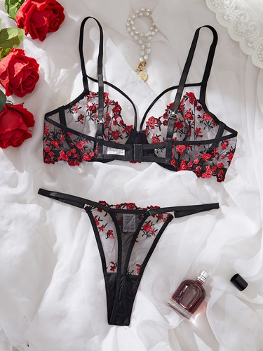 Bold lingerie set featuring - a,