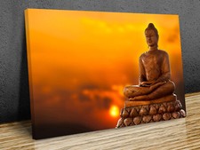buddha statue sunset mounted