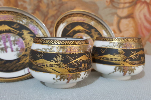 Two cups saucers antique - cups,