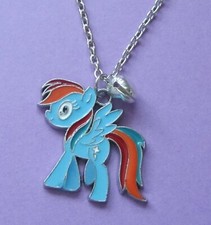 MY LITTLE PONY PENDANT NECKLACE WITH A SMALL BELL ON A 16" CHAIN FREE GIFT BOX