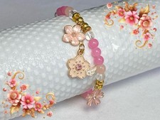 Pretty Pink Flower Bloom Bracelet (16cm)