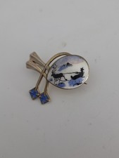 Askel Holmsen Norwegian Enamel Brooch 925 Sterling Silver