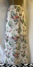 Yumi Botanical Floral Butterfly Sz 12 Chiffon Sheer Long Maxi Floaty Lined Skirt