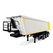 3Axles Metal Hydraulic Dump Semi Trailer W/Light for 1/14Tamiya RC Tractor Truck