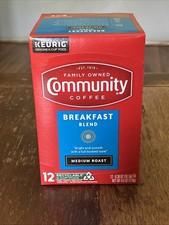 Community Coffee Breakfast Blend 12 Count K Cup Pods Medium Roast Compatible New