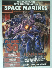 30th Anniversary Space Marines Rogue Trader Poster Flyer 2016 Warhammer 40k