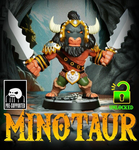 28mm minotaur chibi d - 28mm, d&d