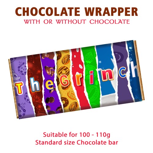 Grinch chocolate bar wrapper - chocolate,