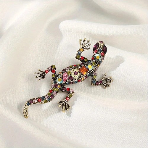 Lizard brooch gemstone - brooch,