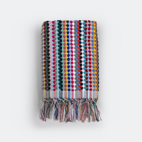 Multicolour stripe bath towels - multicolour,