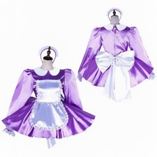 Girl Maid Sissy purple satin