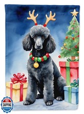 Caroline's Treasures Black Standard Poodle Christmas Reindeer Gar