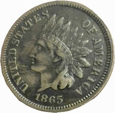 1865  Indian cent , High end