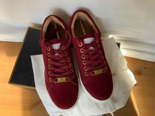 Fairfax & Favor Womens Richmond Trainers Ruby Red Suede Size 6 (39)