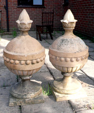 Stone Ornaments PAIR Classical  Finials 30+ years need repair but Scarce OFFER?