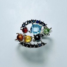 Natural topaz and sapphire 925