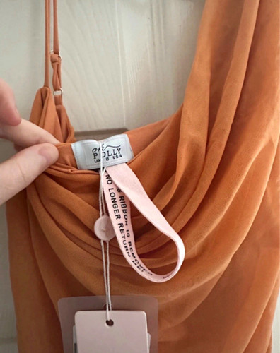 Polly orange ruched cowl - orange,